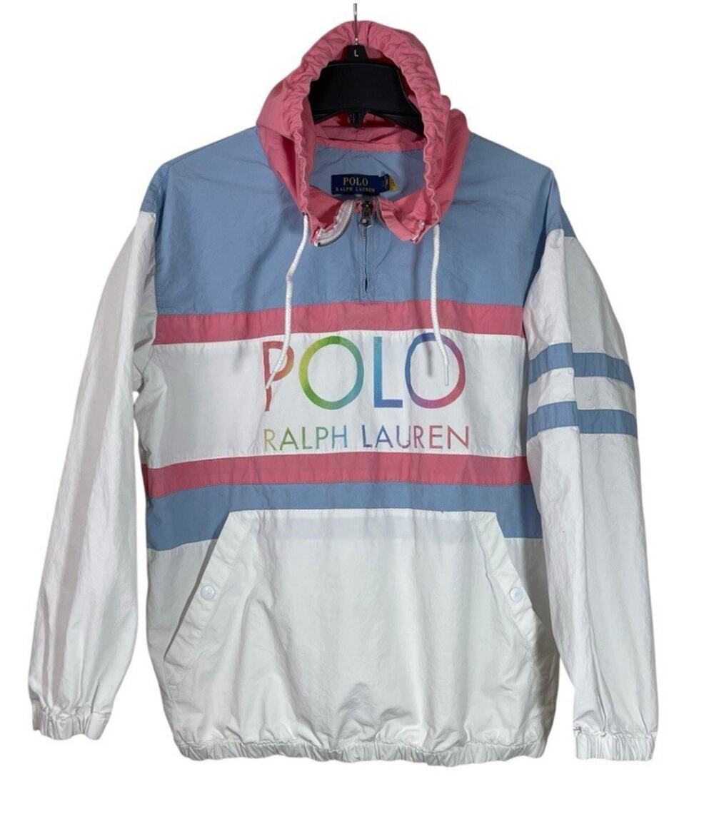 Polo Ralph Lauren Jacket Womens Small Color Block Windbreaker Pullover 1/4 Zip